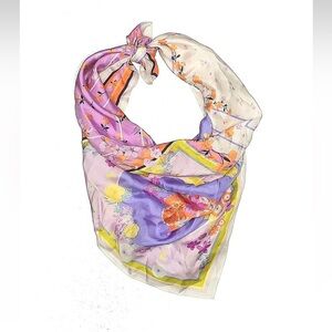 Ann Taylor 100% Silk Floral Scarf, 25” square